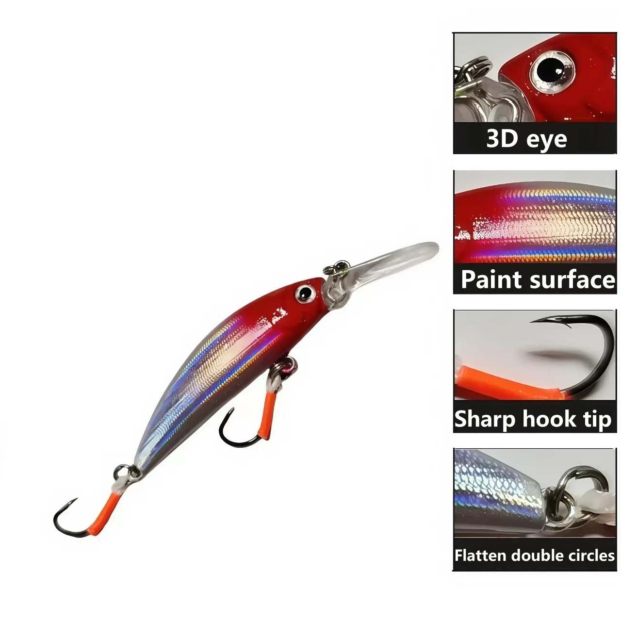 1 Uds. Cebo falso de lengua larga sumergido Little Mino para pesca en el mar cebo de pez de simulación Universal de agua dulce - imagen 5