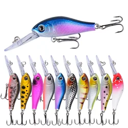 Señuelo artificial duro Mini Minnow Hundimiento Lento con ojos 3D