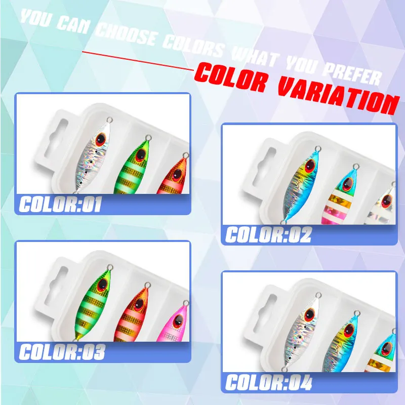 Señuelo de Metal Magic Works, 14g, 20g, 30g, 5 uds., caja, juego de pesca de mar, cebo Artificial, caja de aparejos de lubina, señuelos de plantilla lenta, juegos de agua salada - imagen 5