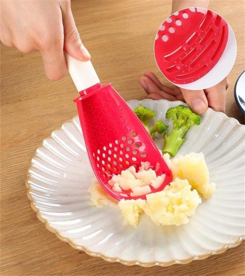Cuchara al calor con colador y gancho Utensilio multifunción