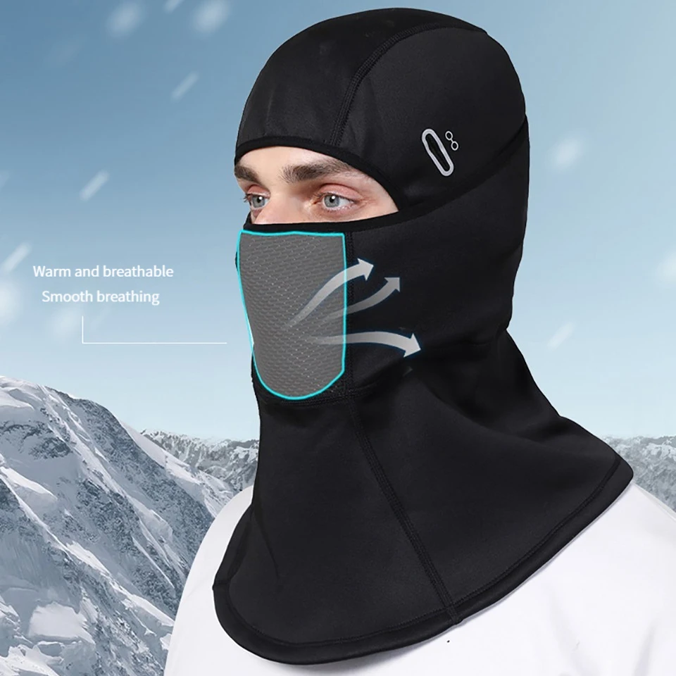WALK FISH pasamontañas cálido para hombres, máscara facial a prueba de viento, sombreros de pesca al aire libre, gorra de ciclismo para montar en motocicleta con agujero para gafas - imagen 5