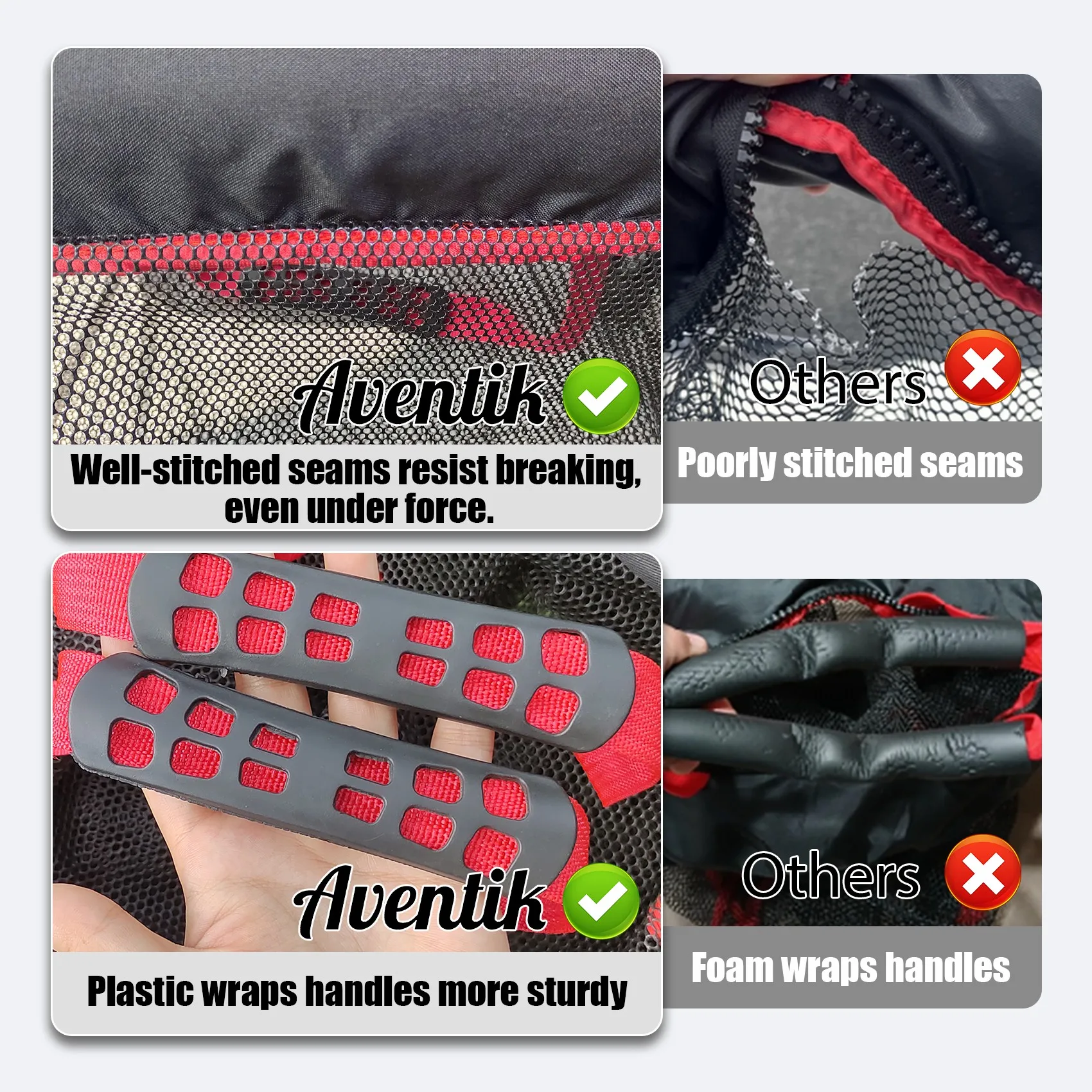 Aventik Cesta flotante para peces Bolsa de pozo vivo con malla de goma reforzada, red de pesca plegable para barcos, kayaks y canoas - imagen 5