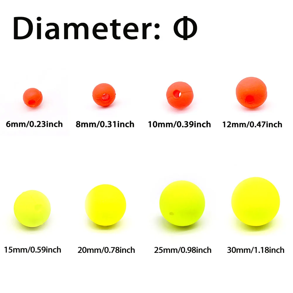 MNFT 20 piezas flotadores de espuma, cuentas de bolas, flotador de Pompano, Material de aparejo inferior para pesca en agua dulce y salada, cebo falso - imagen 4