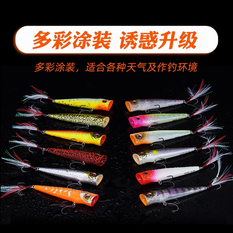 Señuelo de pesca de tiro largo, cebo Artificial Wobbler, Popper flotante, superficie de agua, ojo de pez 3D, ruido Boge, 6g/10,5g/19g, nuevo - imagen 5