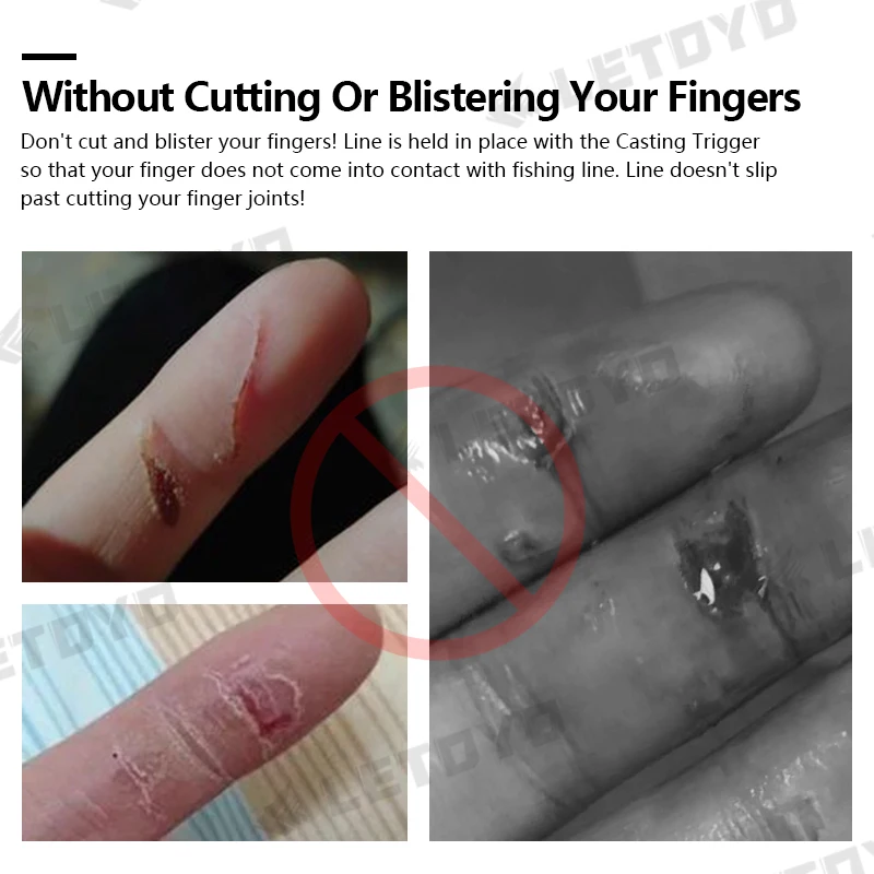 LETOYO Power Cast-canñón de ayuda fija, Clip de refuerzo, aparejos, Protector de botón de pulgar, línea de varilla, protección de dedo, accesorios de pesca - imagen 5