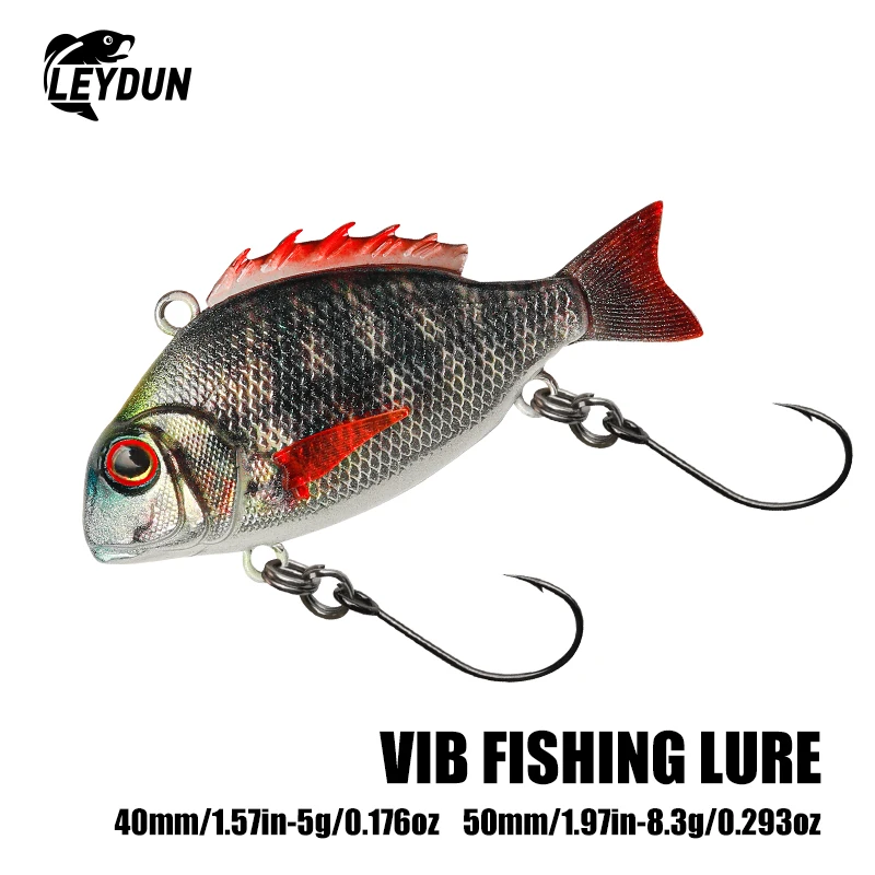 LEYDUN VIB-Señuelos de pesca de hundimiento, 5g, 40mm, 8,3g, 50mm, vibración dinámica realista, cebos de pesca de mar para invierno, cebo Wobblers