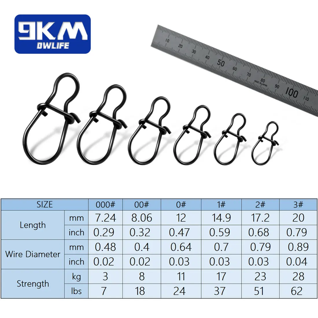 Broche de pesca de 50 ~ 200 piezas, mosquetones de velocidad, aparejos de pesca de cambio rápido en agua salada - imagen 2