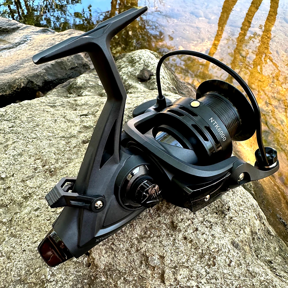 Carrete de pesca giratorio de doble freno delantero y trasero 3000/4000/5000/6000 16KG arrastre máximo alimentador de carpa equipo de pesca viaje surf - imagen 2