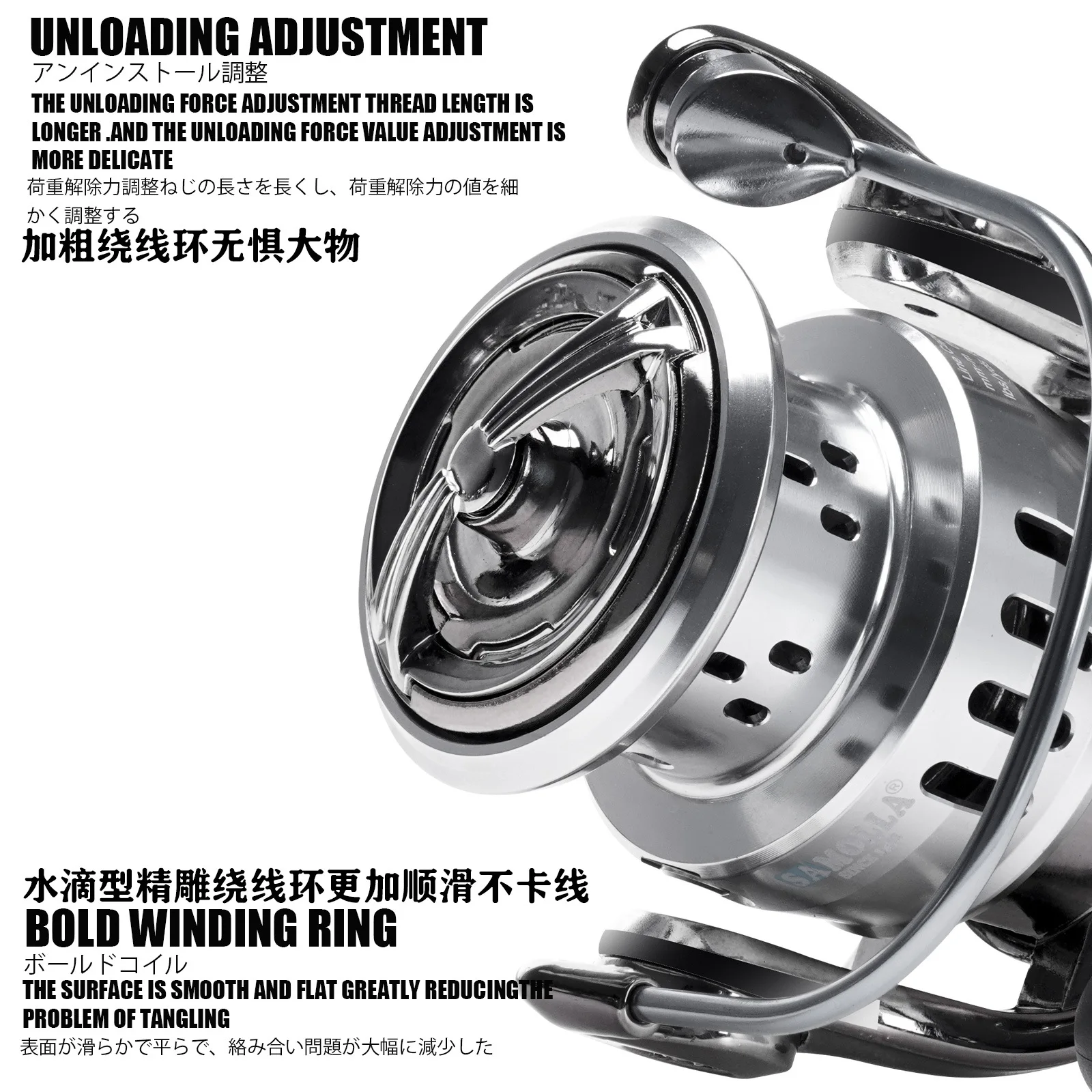 Carrete de pesca de agua salada giratorio 1000-6000 6 + 1BB arrastre máximo 6-10KG carretes de bobina a prueba de agua - imagen 5