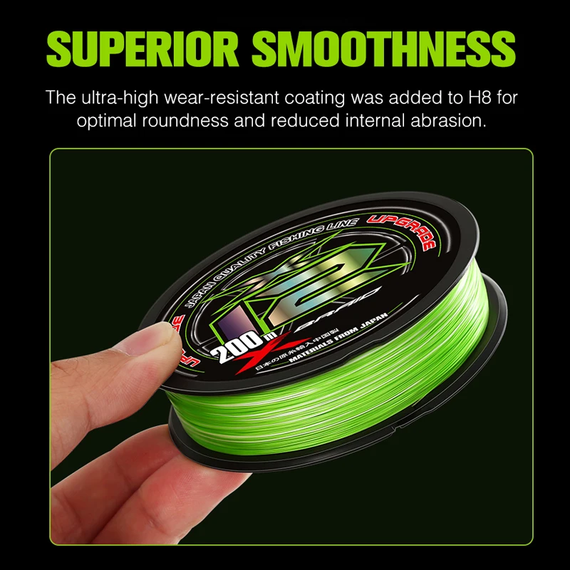 sedal de pesca trenzado X12, multifilamento de alta resistencia, PE, 150/300/500m, Original de Japón, para pesca de carpa y lubina - imagen 3