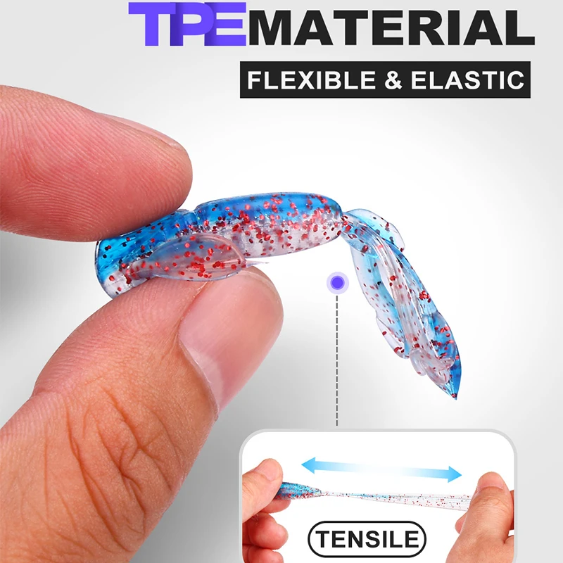 WEIHE 10 Uds 5,5 cm 1,6g dos colores pequeño salto camarón TPE cebo biónico tipo camarón cebo señuelo de dos colores - imagen 2