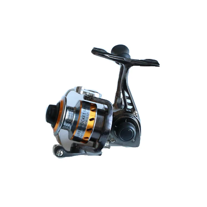 Carrete de pesca MN100, el más pequeño, totalmente de Metal, Mini señuelo de ralfting para orilla de hielo, pluma de invierno, carrete giratorio - imagen 4