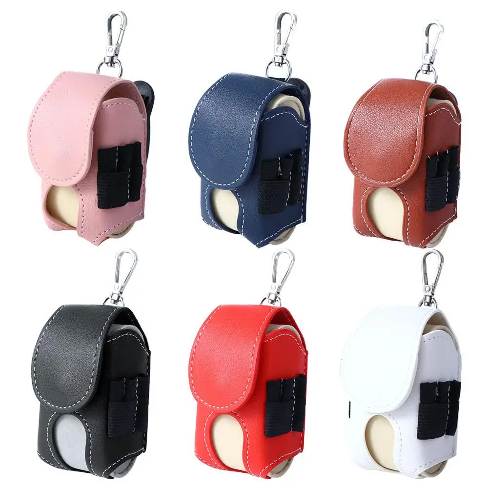 Bolsa de almacenamiento de bolsillo para artículos deportivos, bolsa de almacenamiento de pelota de Golf de cuero, contenedor de pelota de Golf, soporte de cintura, bolsa para pelota de Golf - imagen 2