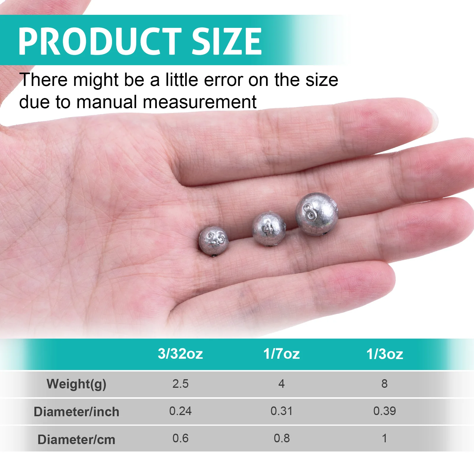 Goture-plombos de bola redonda para pesca, con caja de almacenamiento, Kit de pesas de tiro directo de 3 tamaños, plomos de plomo para huevos para agua dulce y salada - imagen 2