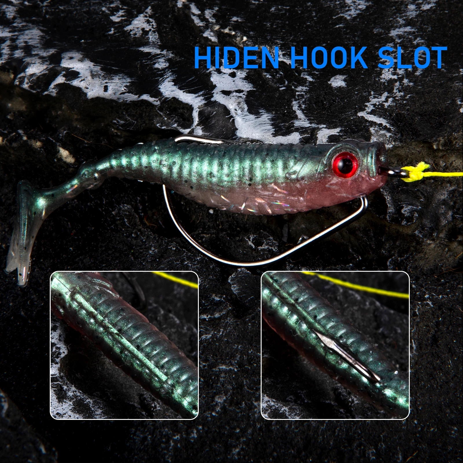 Señuelo de pesca de plástico suave, 8 Uds., cola de paleta, Swimbait, cebo suave, sábalo, lubina, trucha, tiro de gota, señuelo de natación, aparejo sin peso - imagen 4