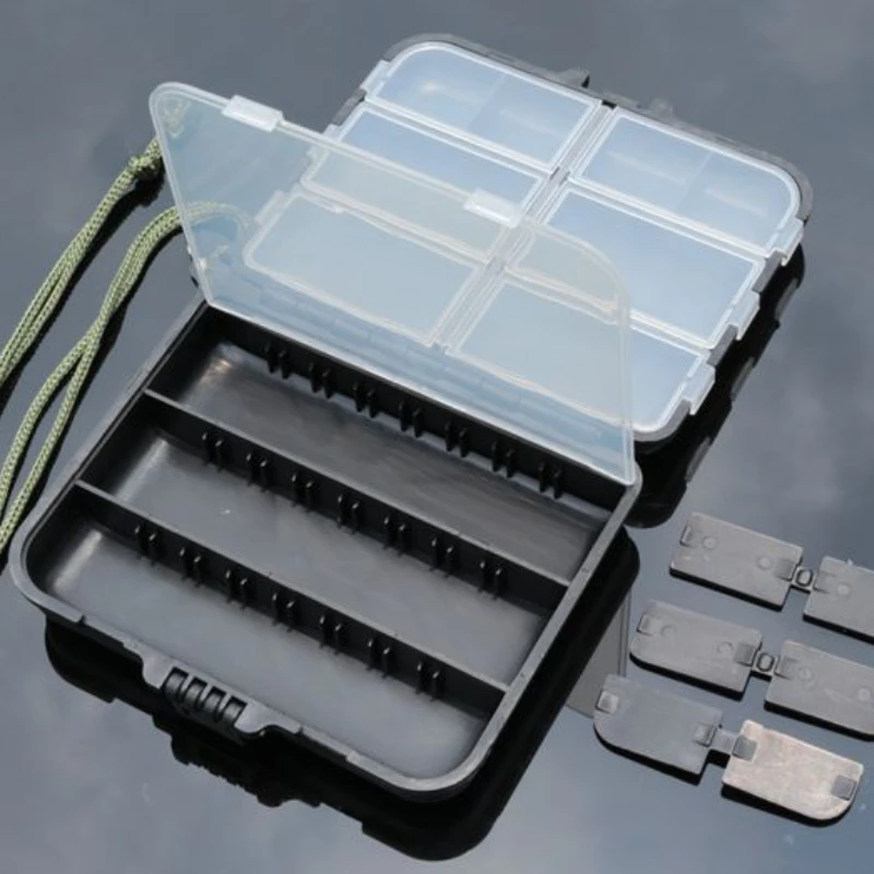 Caja de accesorios de pesca de señuelos de 9 rejillas, multifunción, Divisible con cuerda, piezas portátiles, caja de anzuelos, accesorio de pesca - imagen 4