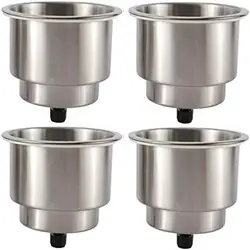 Portavasos de acero inoxidable para barco, accesorios para yate, 4 piezas, soporte para bebidas en forma de taza para autocaravana