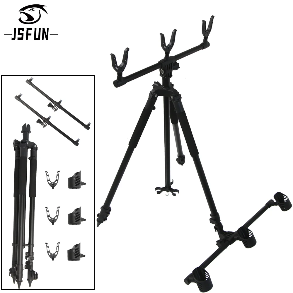 Equipo de pesca de aleación de aluminio, soporte para trípode para caña de pescar retráctil, soporte para caña de mar plegable ultracorto, accesorio para equipo - imagen 2