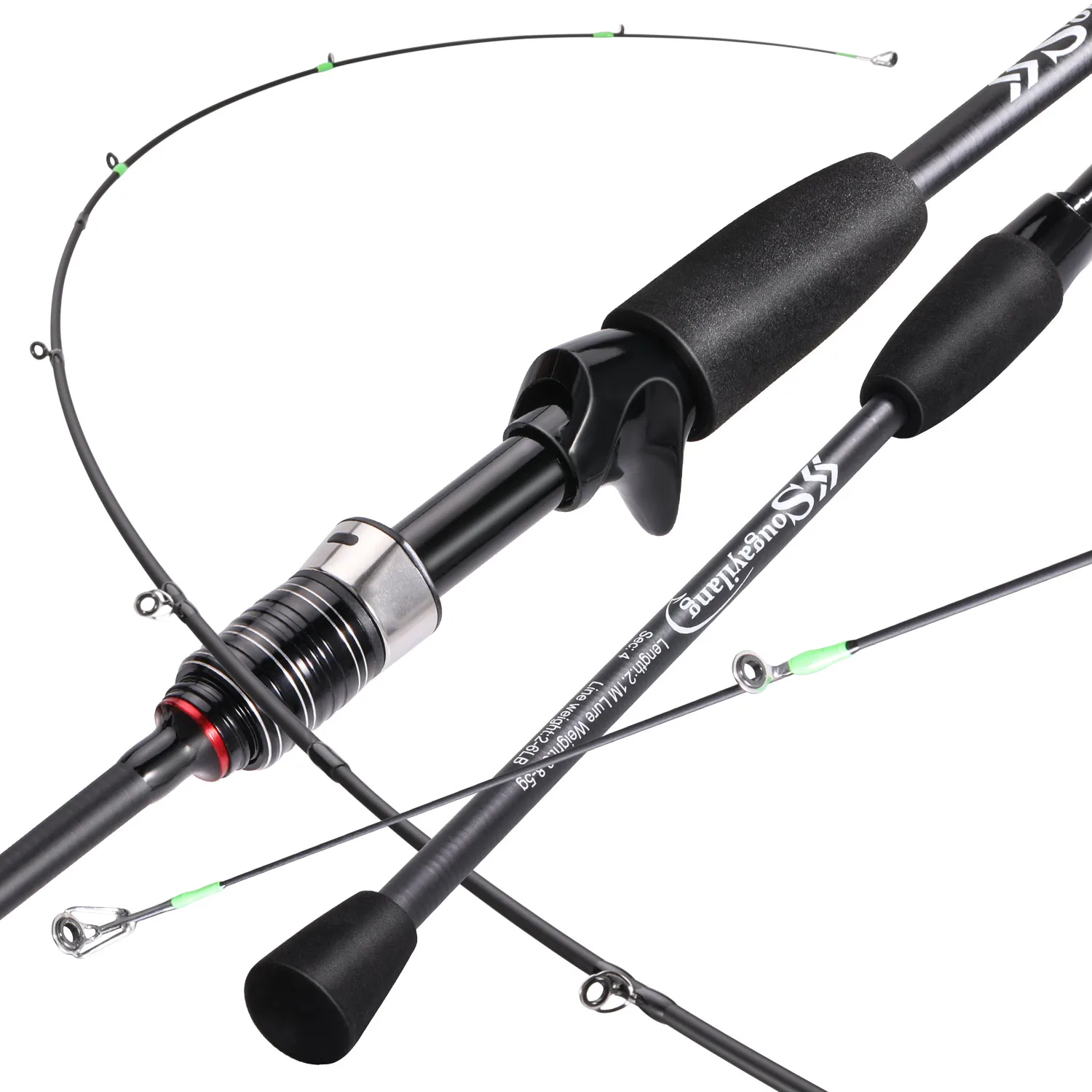 Sougayilang-caña de pescar giratoria de fundición, 1,8 m, 2,1 m, caña ultraligera de fibra de carbono, mango EVA, caña de pescar Baitcasting, pescado lubina - imagen 2