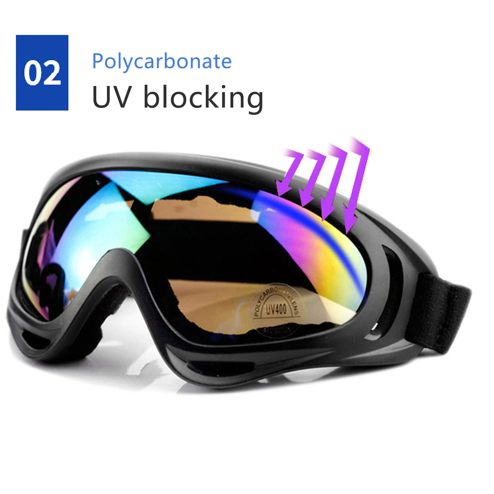 Gafas de esquí X400 para invierno, gafas de esquí a prueba de viento y rana para hombres y mujeres, gafas protectoras para ciclismo al aire libre, 1 unidad - imagen 2