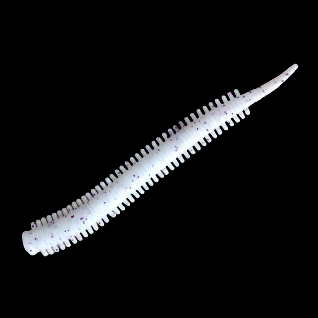 Swolfy 50 Uds TPR 75mm 0,8g pesca en agua salada señuelo de lombriz color rojo simulación cebo suave pesca en el mar cebo de insectos - imagen 3