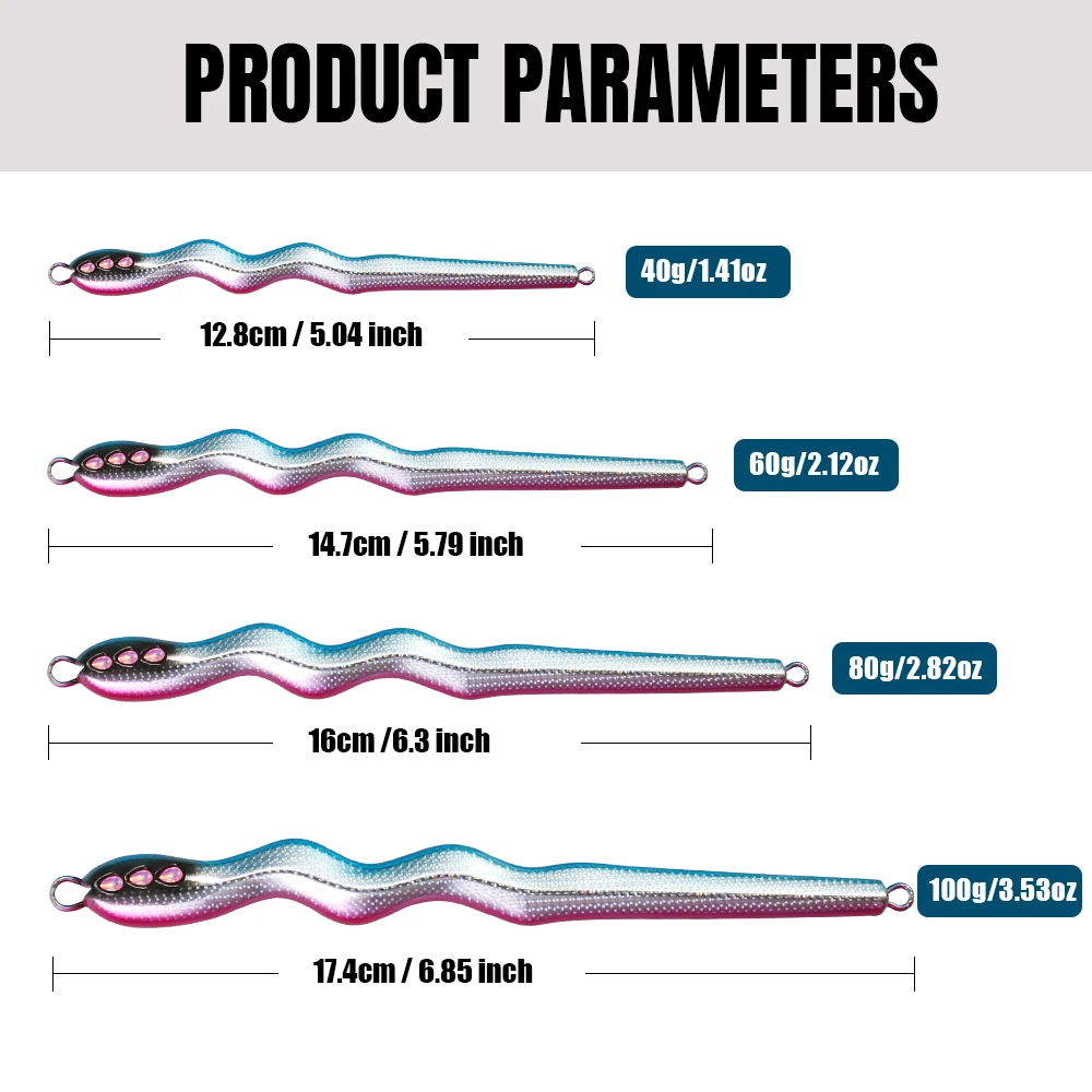 CASTFUN 40g 60g 80g 100g plantillas de Metal de fundición señuelo de Jigging Shore señuelo de pesca de agua salada Kingfish Amberjack cebos artificiales - imagen 3