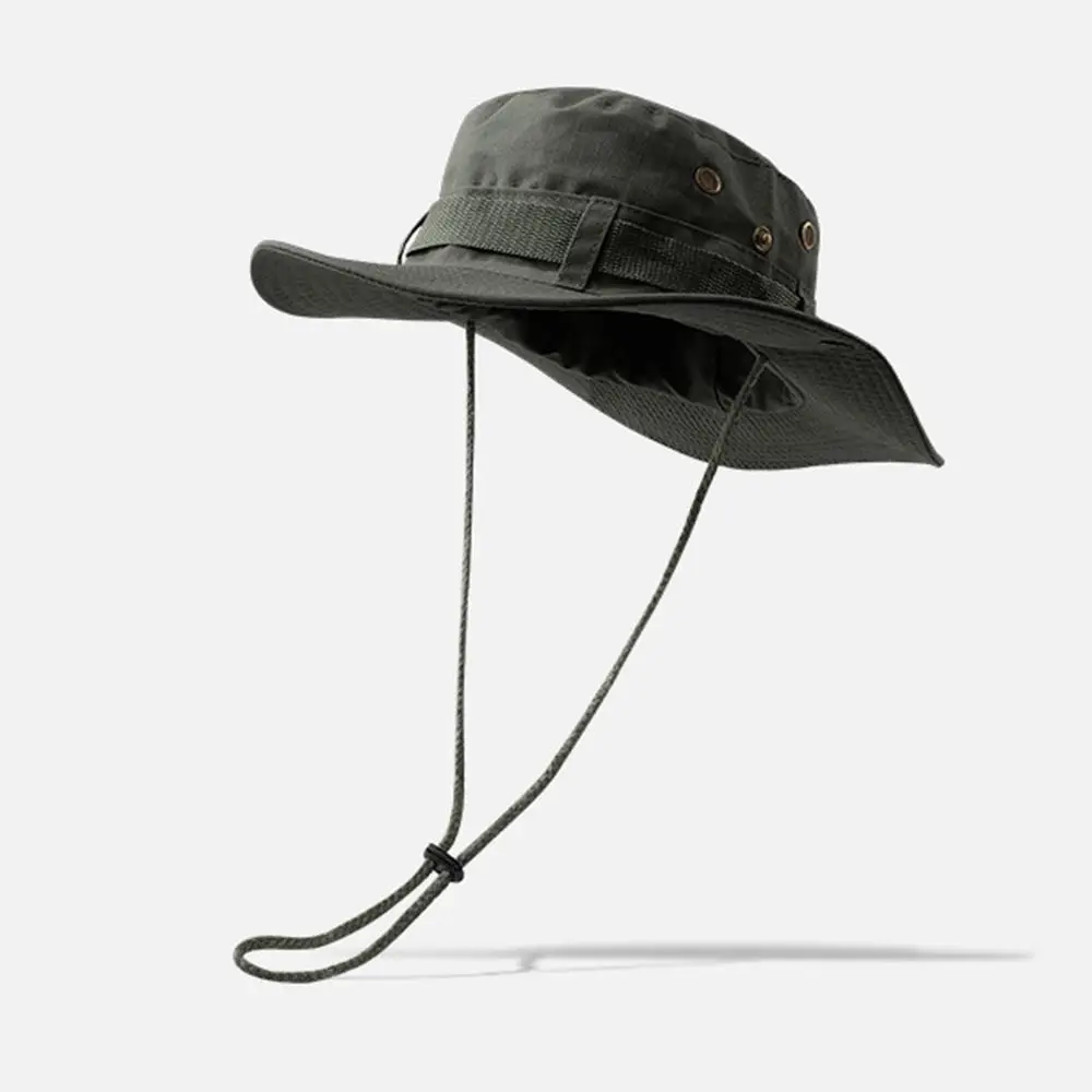 Sombrero de pescador de ala ancha para hombre, sombrero de cubo con protección UV para exteriores, Safari, caza, senderismo, malla, protector solar para playa - imagen 4