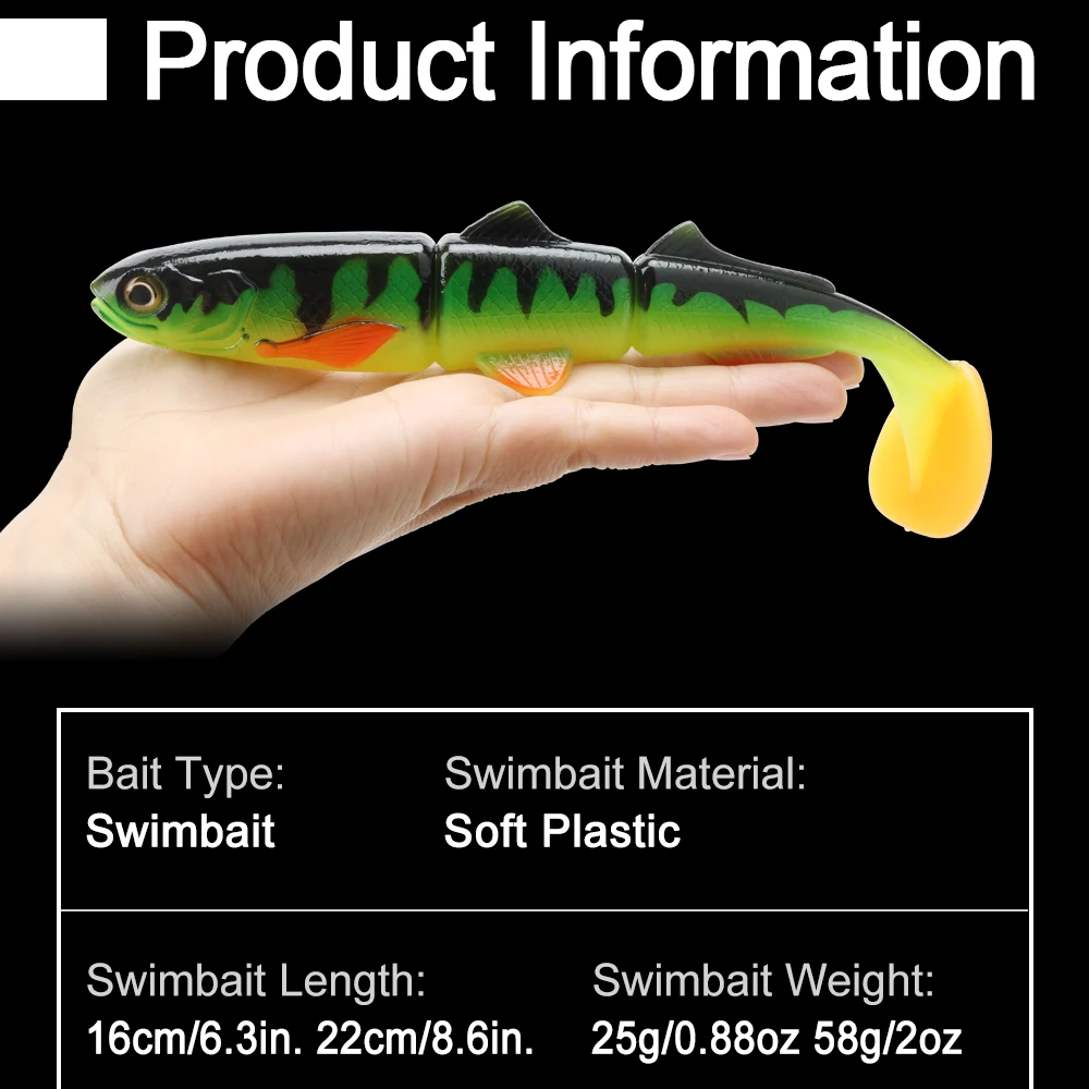 Spinpoler Wander Shaker Paddle Tail Pike cebo suave Swimbait Shad señuelo de pesca articulado 16cm 22cm Artificial para lubina trucha Zander - imagen 3