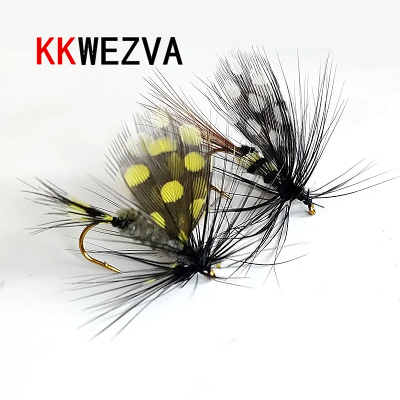 KKWEZVA-Señuelos de Pesca con pluma de perla, material para hacer mosca seca, cebo de trucha, 18 piezas