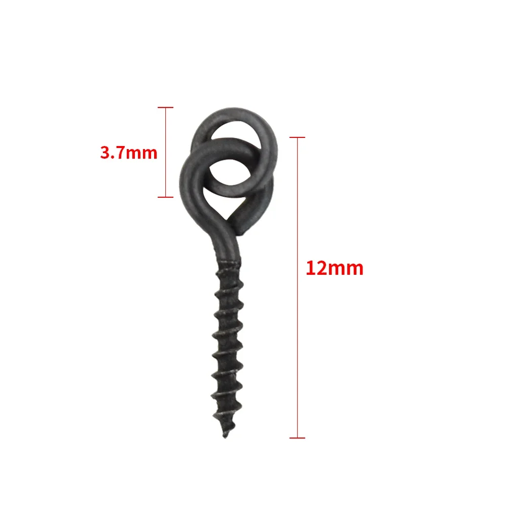 Tornillo de Boilie de pesca de carpa con anillo sólido, herramienta de cebo Chod Rigs, aparejos para el cabello de carpa, accesorio AS001, 40 unidades - imagen 3