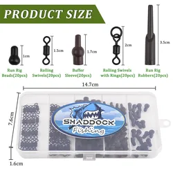 Kit aparejos carpa conectores manga giratoria cuentas cabeza redonda