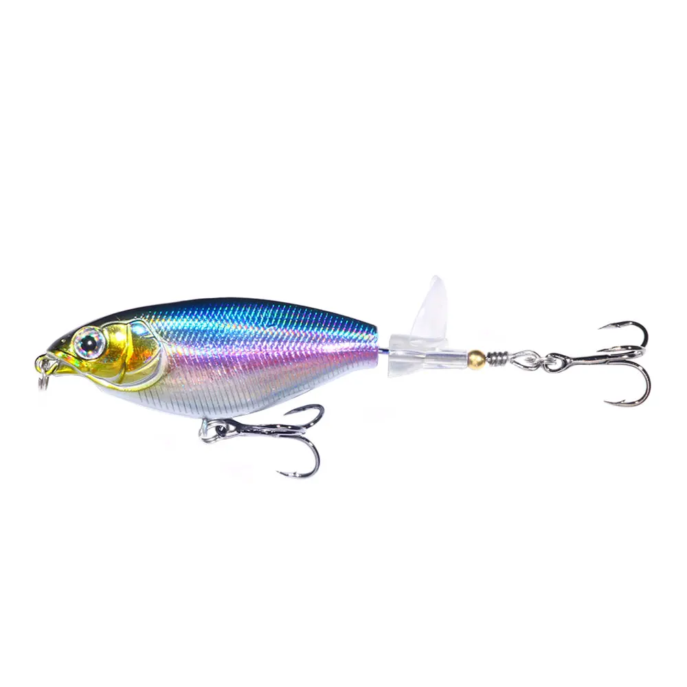 Popper Wobbler Topwater lubina – Señuelo artificial cola giratoria - imagen 2