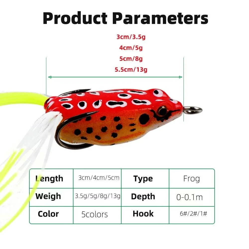 Señuelo de pesca, cebo biónico, rana trueno con anzuelo doble de acero rico en carbono, 15g, 13g, 8g, 5g, señuelo falso - imagen 4