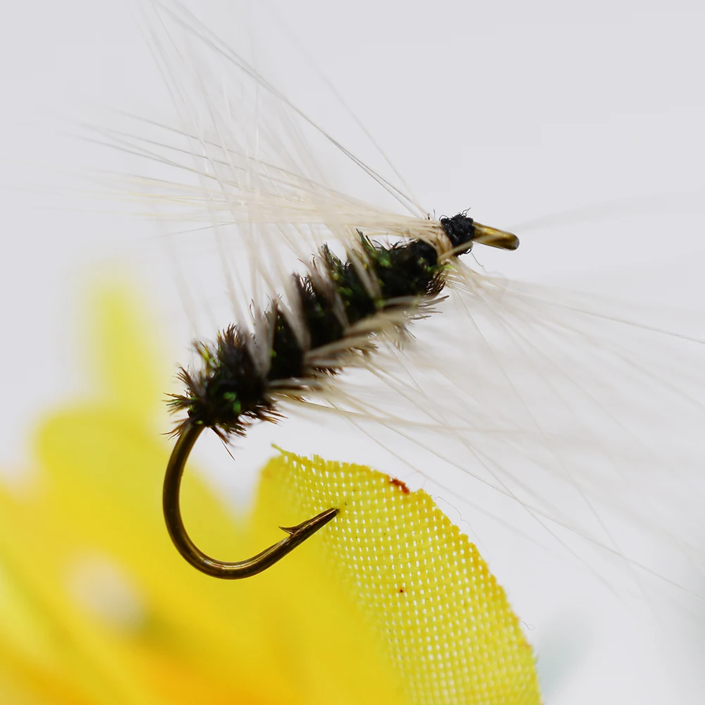 MNFT Señuelo de mosca Gnat hecho a mano para trucha y salmón - imagen 5