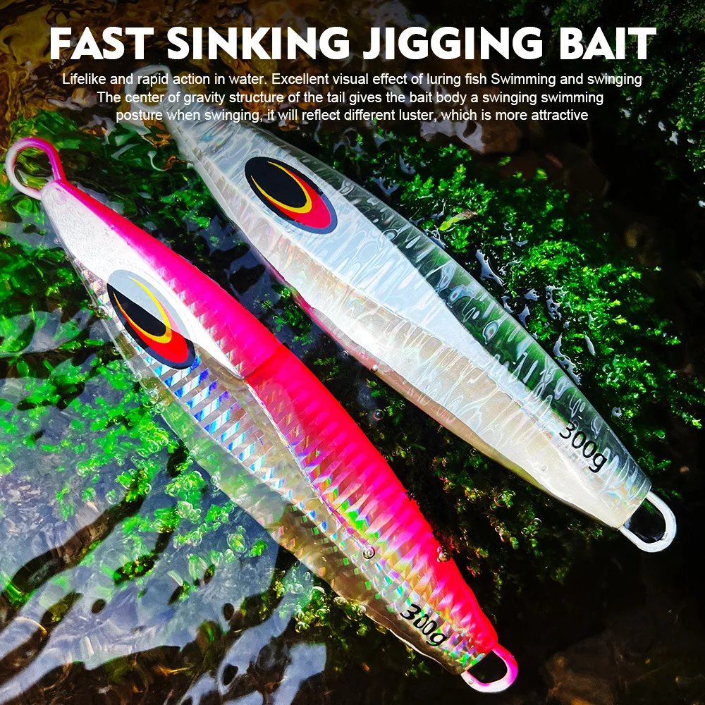 Plantilla grande para pesca, pesas de 100g, 150g, 200g, plantillas de cebo de pesca, señuelos de agua salada, plantilla de lubina de Metal, Isca, purpurina Artificial de peces falsos - imagen 2