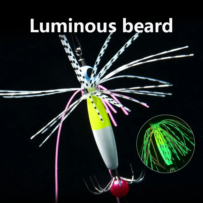 LETOYO 3,2g anzuelo flotante de pulpo luminoso calamar Jig señuelo de pesca cebo Artificial para Webfoot pulpo pesca señuelo de pesca de mar - imagen 4