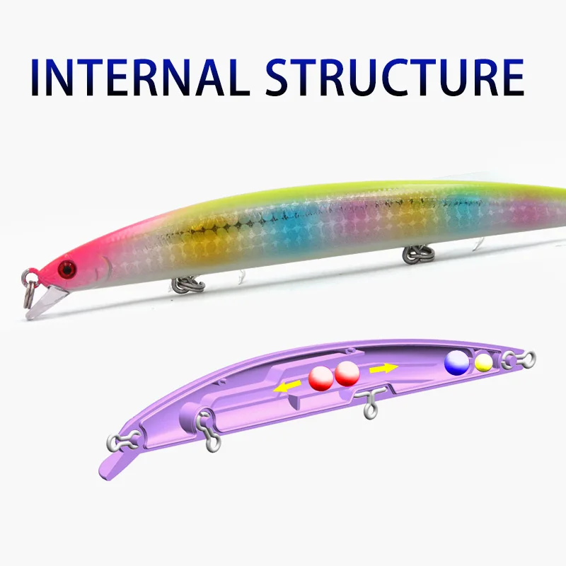 Wondershot A11 Señuelos de Pesca 128mm 14g hundimiento Minnow Wobblers cebos artificiales de plástico agua salada agua dulce fundición larga mar - imagen 4
