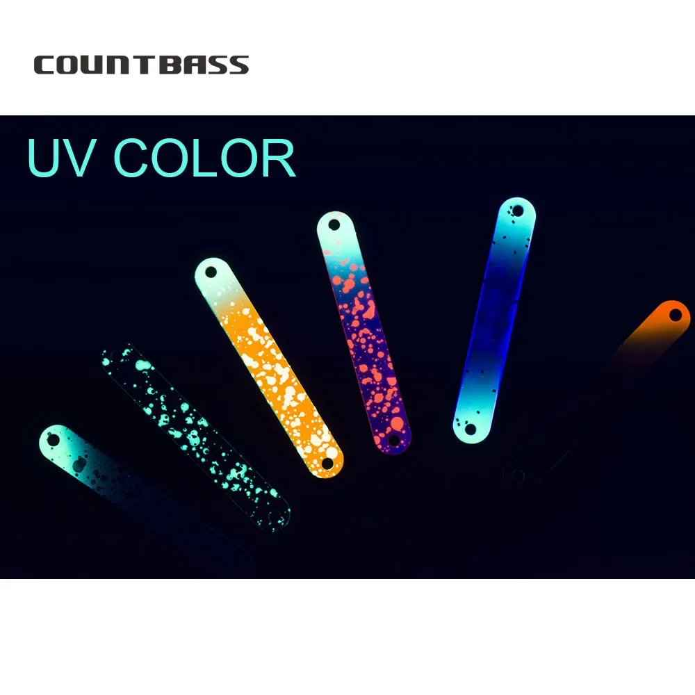 COUNTBASS 3/64oz 1,3g, 5/64oz 2,3g cucharas de trucha de latón con anzuelo sin púas colores UV cebos de pesca Lucio Señuelos de pescador - imagen 4