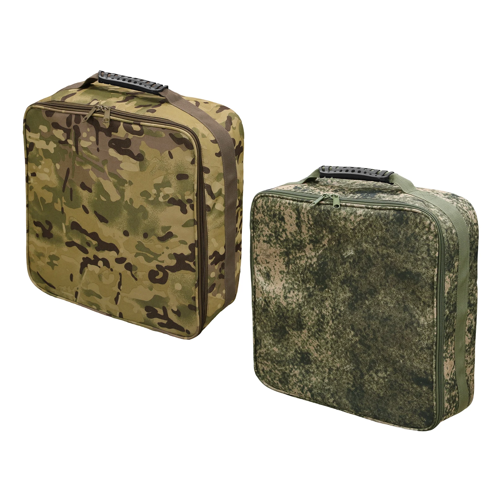 Bolsa de carretes de pesca de mano, caja organizadora de aparejos de pesca con doble cremallera, bolsa de transporte de poliéster de gran capacidad con divisor ajustable