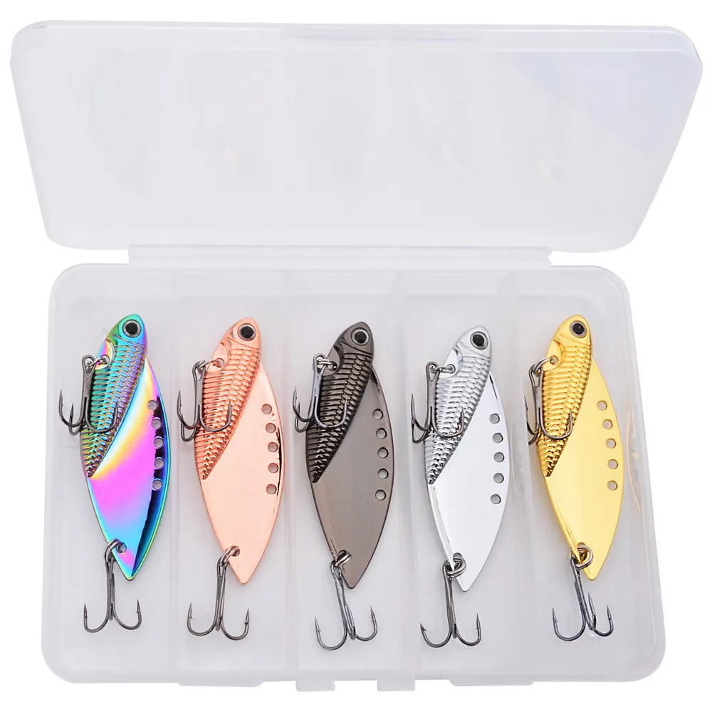 5 unids/lote lentejuelas Metal VIB 7g 10g 15g 20g señuelo de pesca cola giratoria vibración cuchara Spinner cebo Crankbait aparejos de pesca de lubina - imagen 3
