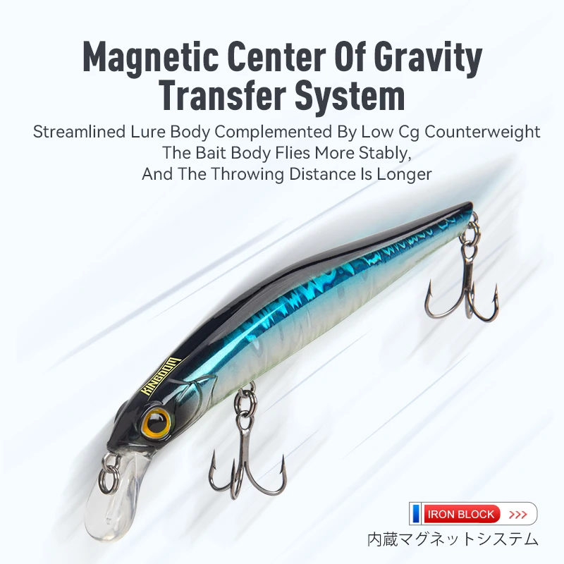 Kingdom-Señuelos Jerkbaits de 60mm/6g, 80mm/9g, 105mm/18,6g, pececillo que se hunde, Swimbait Isca, cebo Artificial, Wobblers de pesca - imagen 5