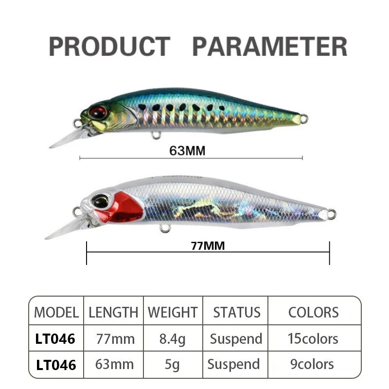 1 Uds Jerkbait pececillo suspendido Duo Real Rozante 77SP Señuelos de Pesca 77mm 8,4g cebos duros artificiales para Pesca Bluegill Walleye - imagen 2