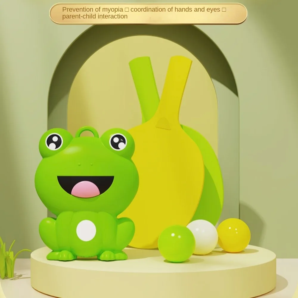 Entrenador de tenis de mesa colgante, interacción de autoentrenamiento, Ping Pong, coordinación de autoentrenamiento, juguete deportivo de rana de dibujos animados - imagen 5