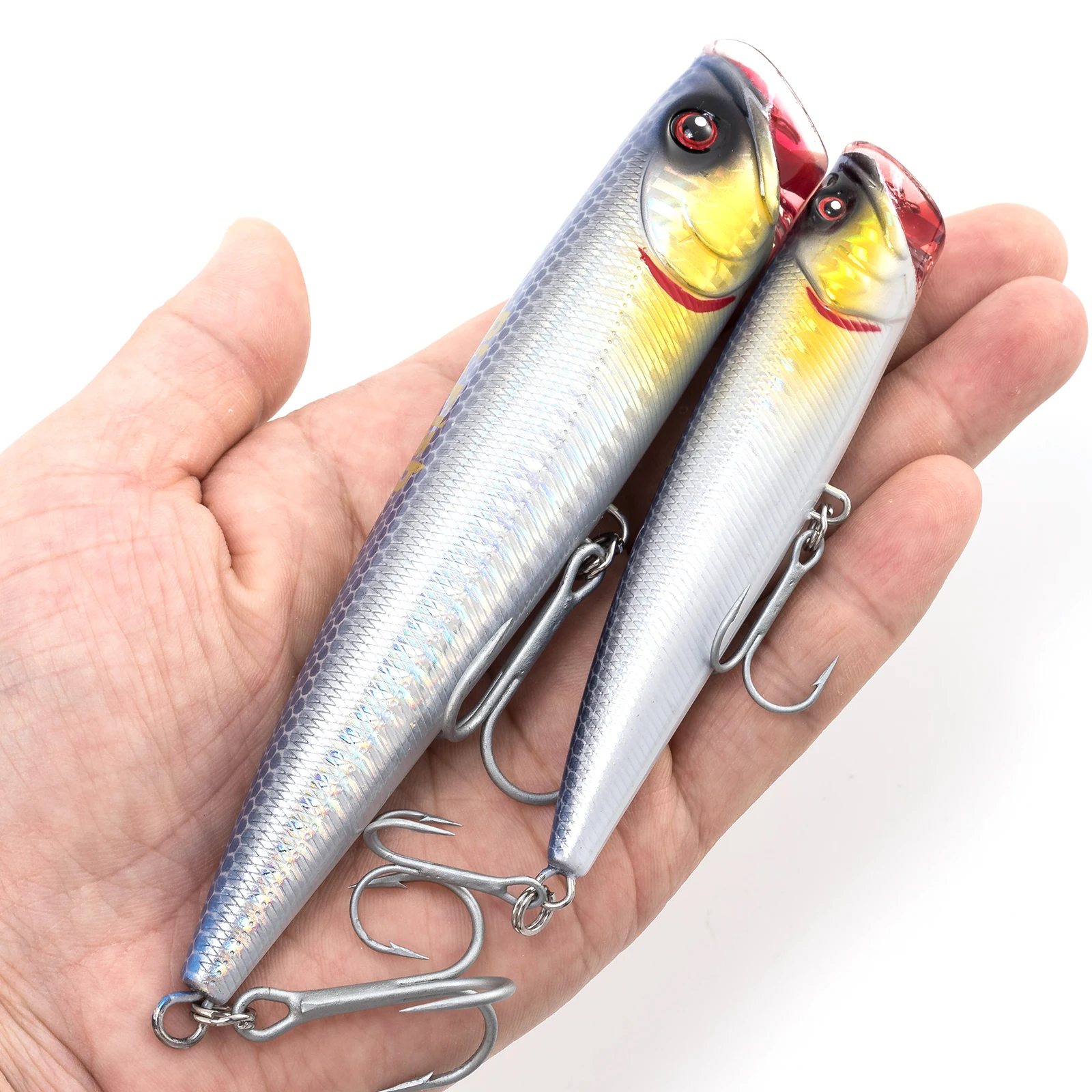 Señuelos de Pesca Popper GT de 3 piezas, 40g, 14cm, cebo Artificial Topwater Wobblers, enchufe de agua salada, atún, Surf, trucha, lubina, alta mar - imagen 2