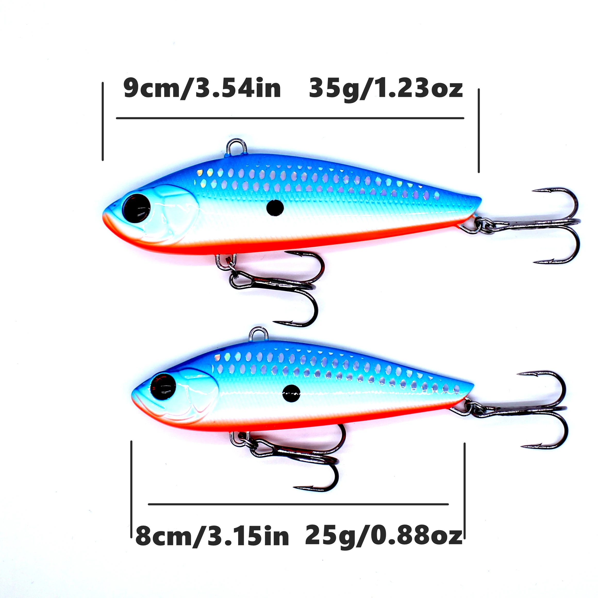 AOCLU Wobbler Super calidad hundimiento VIB vibración 80mm 25g 90mm 35g cebo duro señuelo de pesca lubina agua dulce y sal anzuelos VMC - imagen 2
