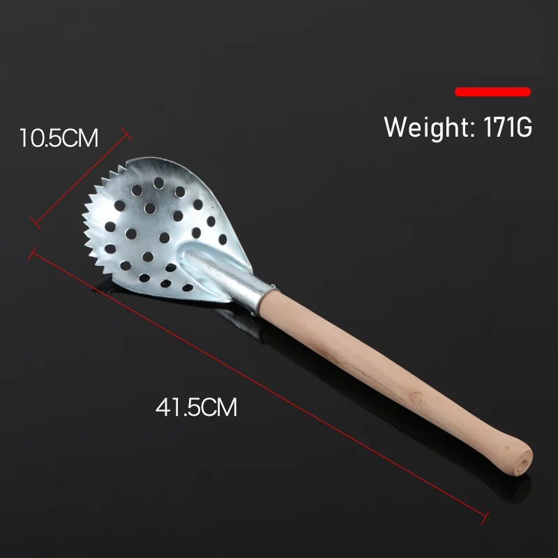 Cuchara para pesca en hielo con mango largo – Madera y EVA - imagen 4
