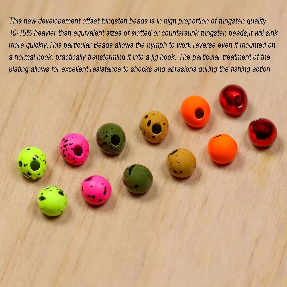 ICERIO 20 piezas UV moteado fuera del juego cuentas de tungsteno Inst cuentas de plantilla de tungsteno rápido plantilla de fregadero Ninfa Material de atado de moscas señuelo de pesca de trucha - imagen 4