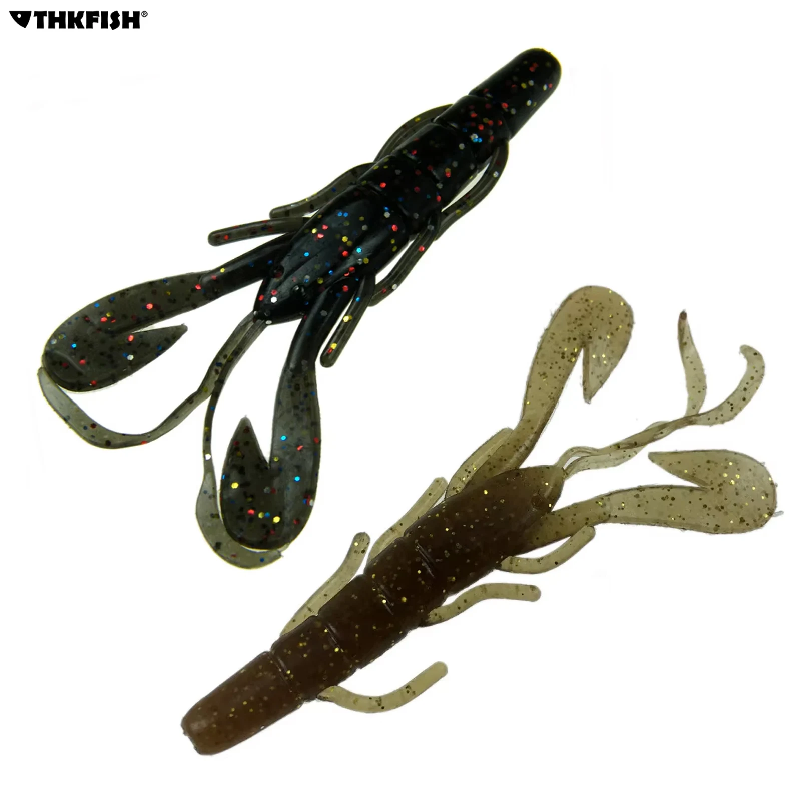 18 señuelos de pesca de silicona de 6g y 95mm, cebos artificiales de camarón y cangrejo para la pesca de trucha, lubina y lucio, señuelo blando de plástico. - imagen 5