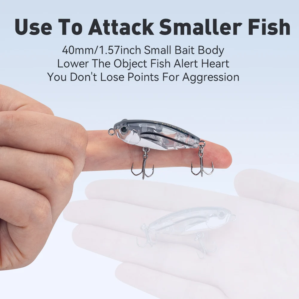 Kingdom Topwater-señuelo de pesca con cebo tipo lápiz flotante, 40mm, 3,2g, Wobblers, acción Z, cebo duro Artificial para trucha, lubina, Lucio - imagen 5