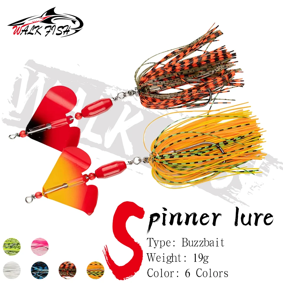 WALK FISH 1 Uds 19g cebo giratorio señuelo de pesca molinete hoja Chatter cebo bailarina Buzzbait cebo Artificial falso lubina de agua dulce